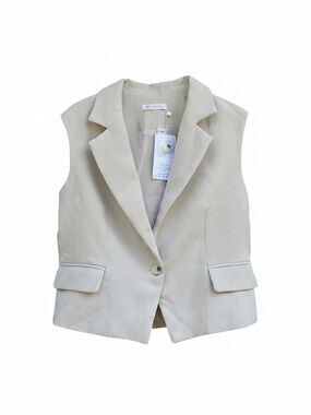 Kirundo Tailored Sleeveless Blazer Vest Beige Size XS
